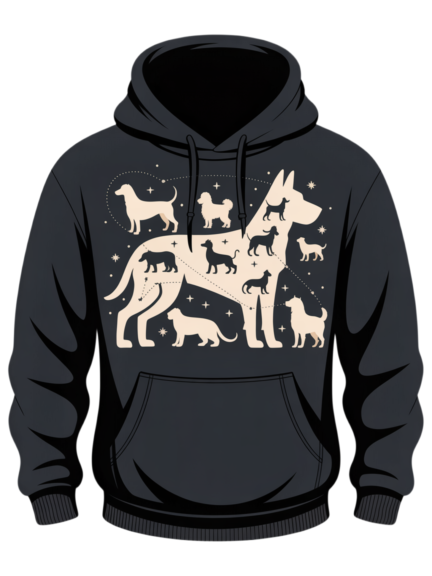Dog Breed Constellation Hoodie | Comfort Colors® Walking Club Pullover | Dog Lover Gift